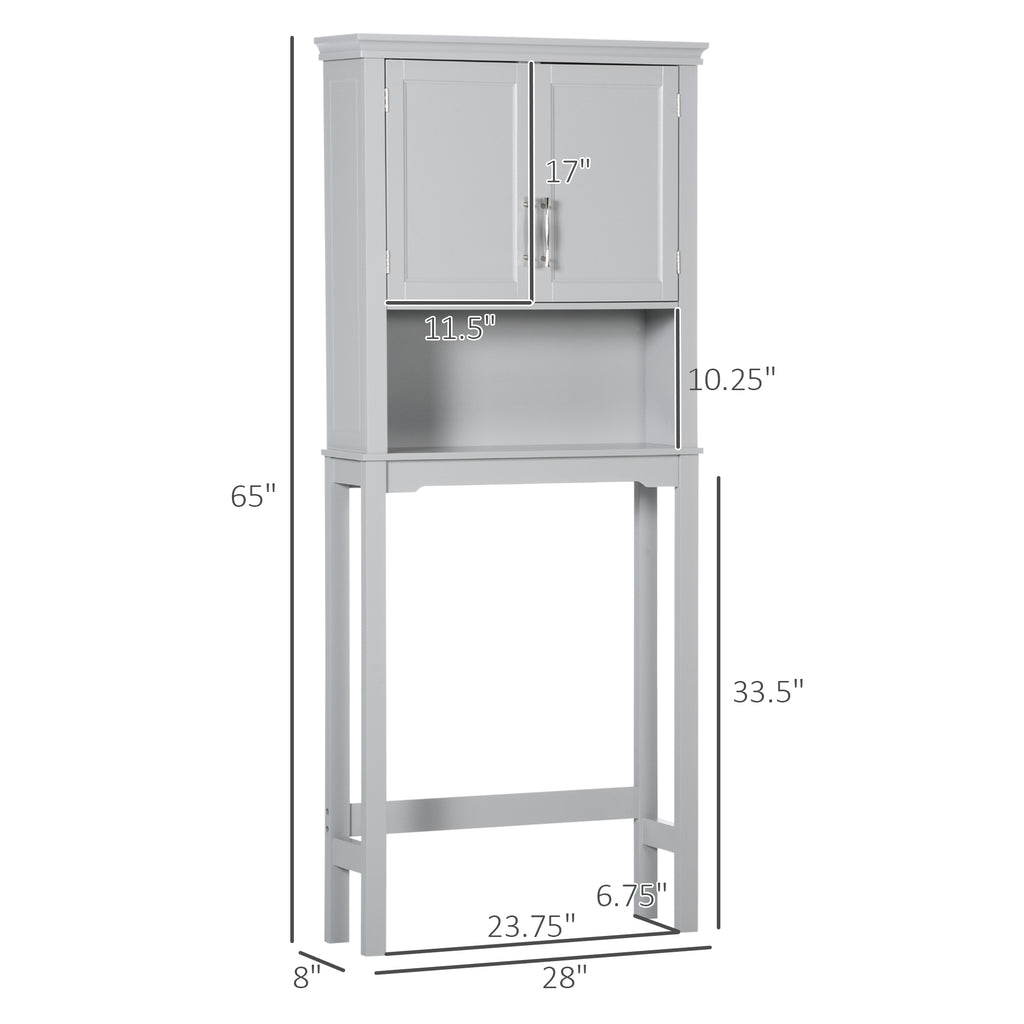 Over the Toilet Storage Cabinet with Shaker Doors, Grey – image 3