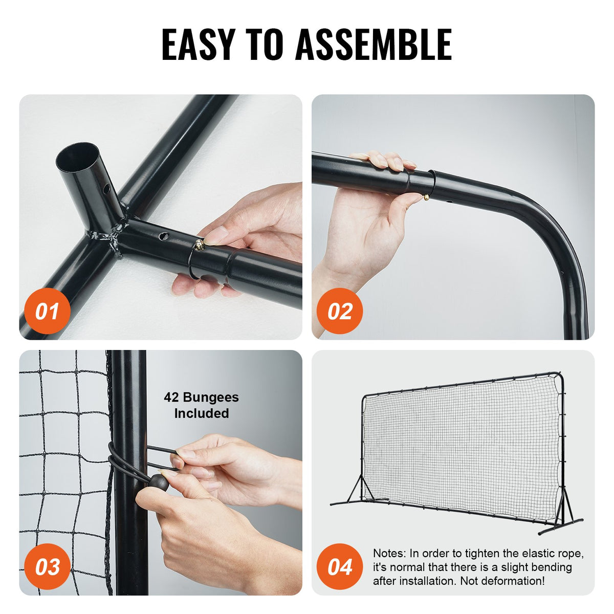 12 x 6 ft Soccer Rebounder Net With Steel Frame and Bag – image 4