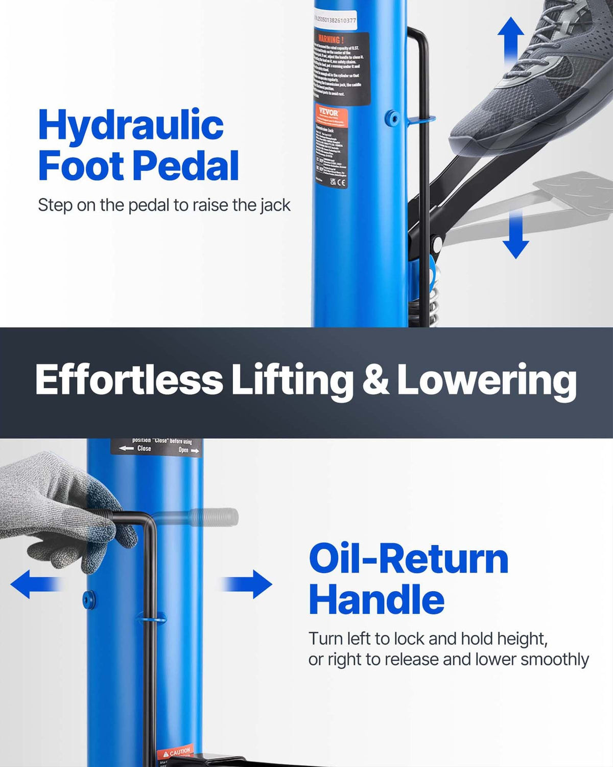 Transmission Jack Hydraulic 2-Stage Telescoping with Foot Pedal – image 4