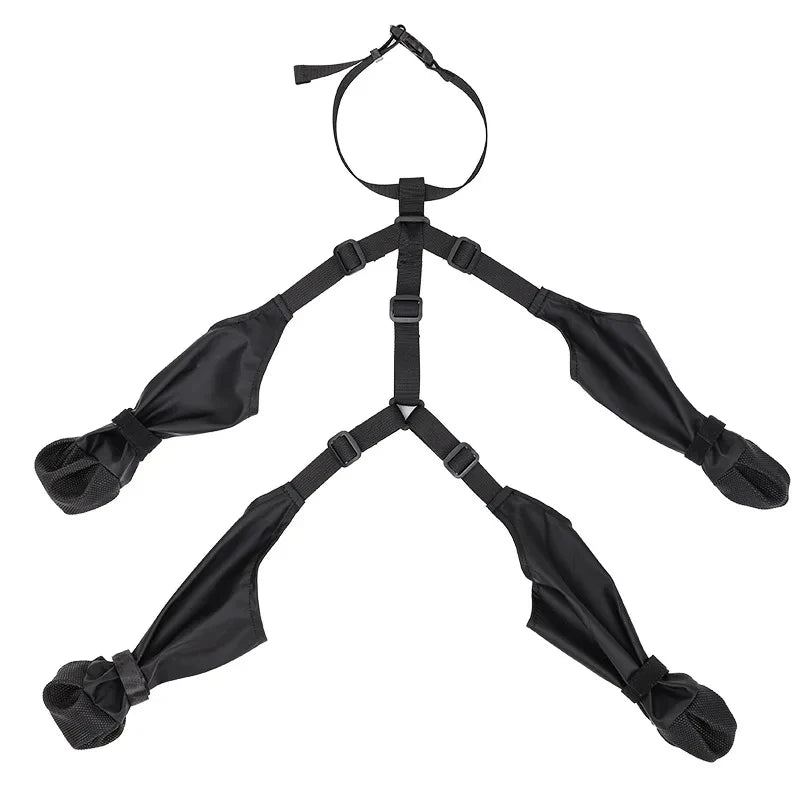 Waterproof Dog Boots - Adjustable Suspender Booties, Anti-Slip Soles