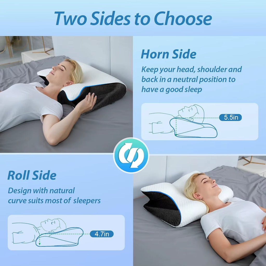 Ergonomic Cotton Snack Pillow - Soft Lightweight Sleep Pillow
