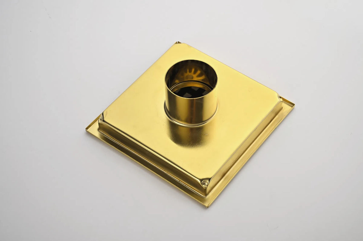 6 Inch Square Stainless Steel Shower Floor Drain, Removable Grate