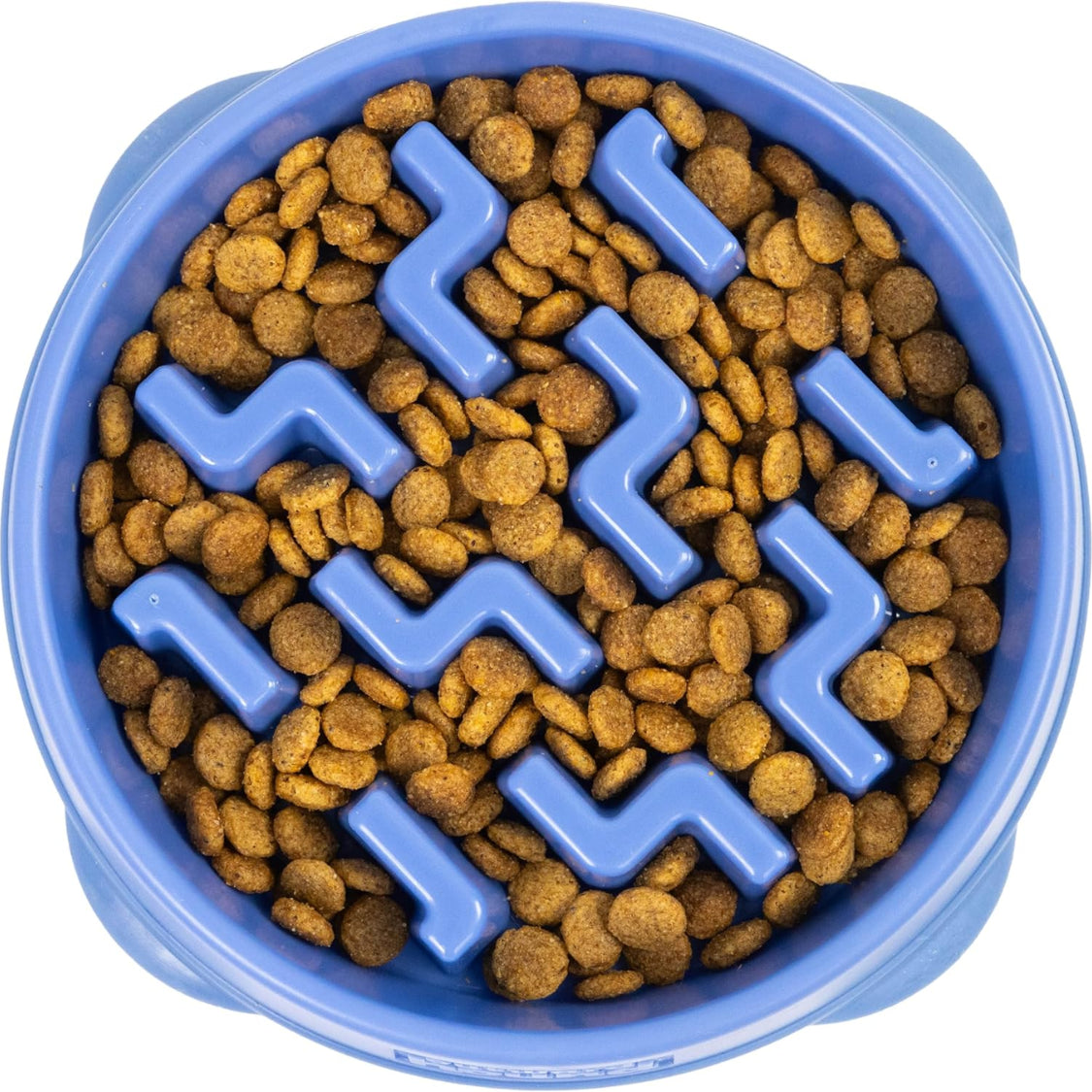 Slow Feeder Dog Bowl – 2 Cup Non-Slip, Blue