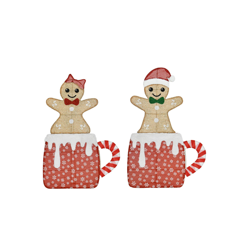 Gingerbread Man Cup Light-Up Christmas Decoration Set