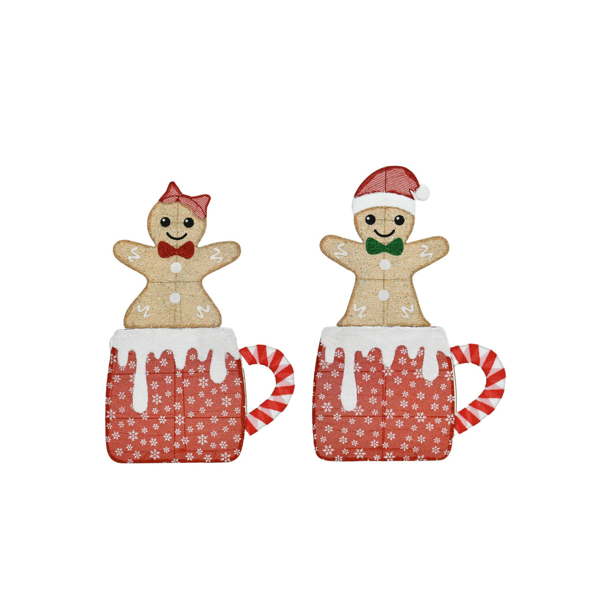 Gingerbread Man Cup Light-Up Christmas Decoration Set