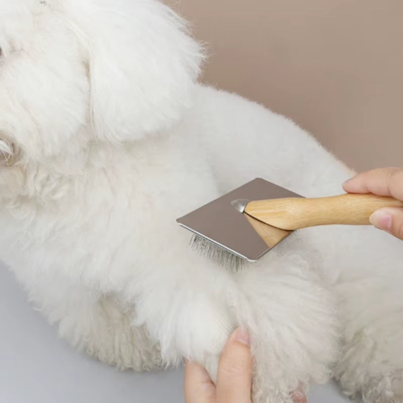 Wooden Dog Brush - Pet Massage Grooming Brush – image 5