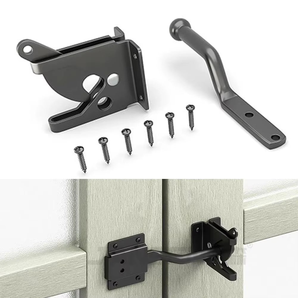 Farm Gate Latch, Self-Locking Post Mount Slam Catch for Pasture Fence Gates, Steel
