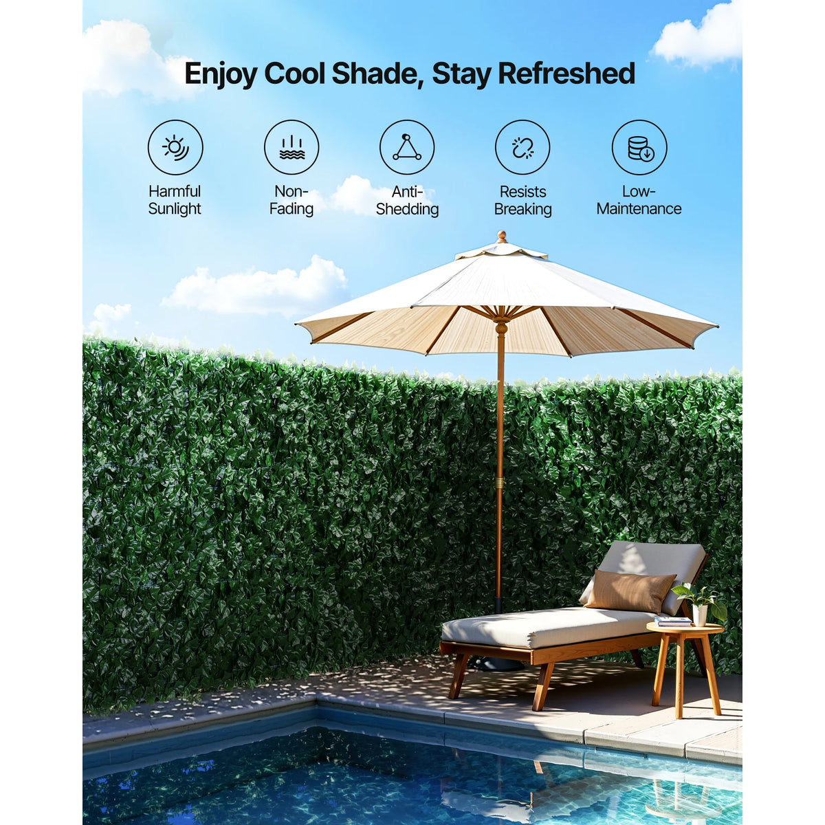 Ivy Privacy Fence Screen 39 x 98 in - Artificial Hedge Wall – image 4