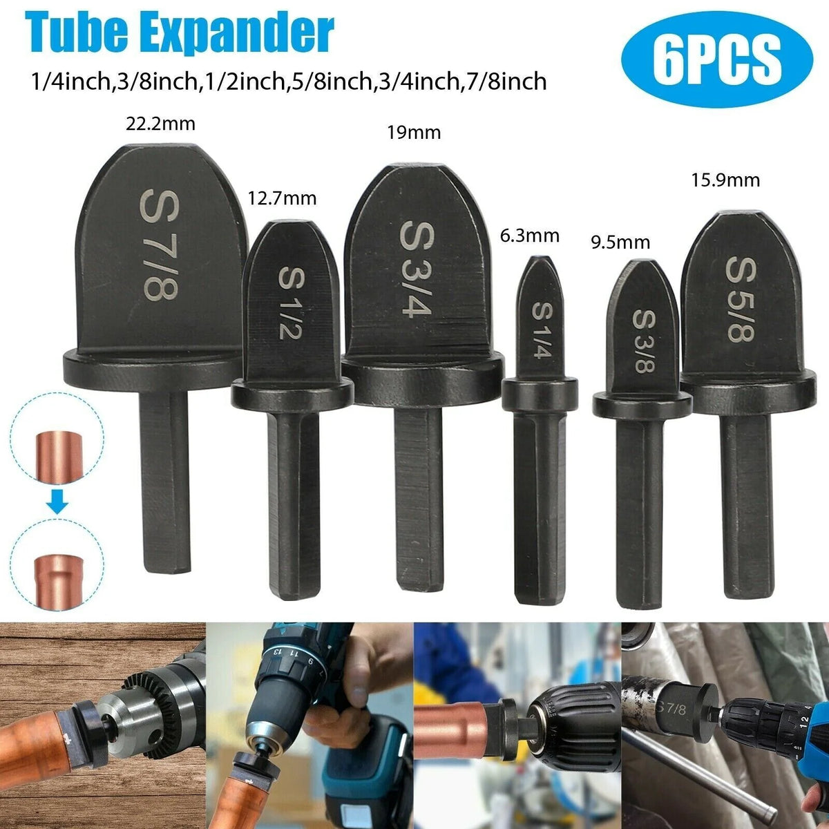 Swaging Tool Drill Bit Set – Copper Tube Expander – image 10