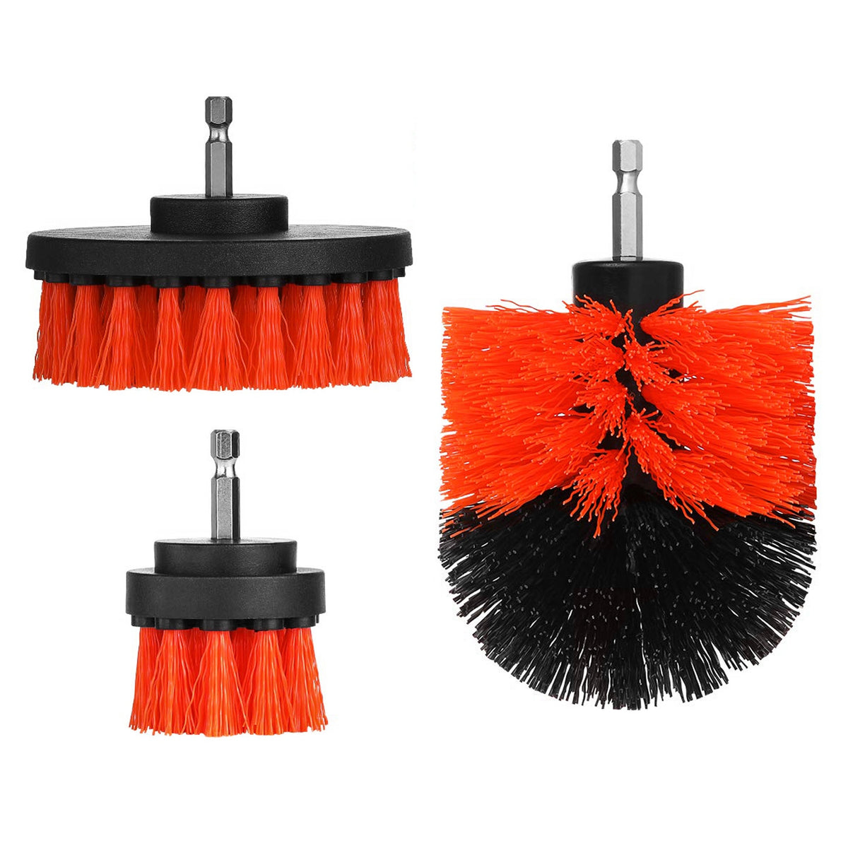 Drill Brush Attachment Set – 3 Pc Power Scrubber Cleaning Brushes