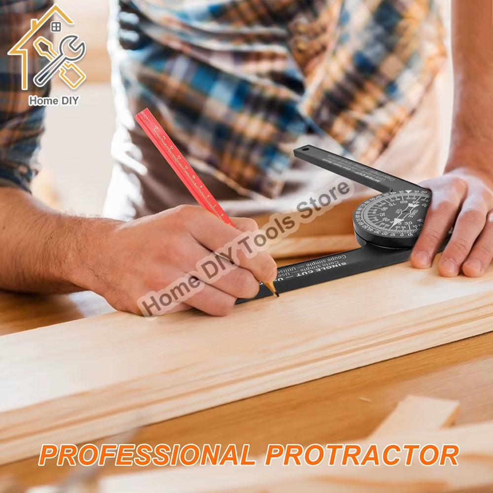 Miter Saw Protractor with Level - 360 Degree Carpenter Angle Finder