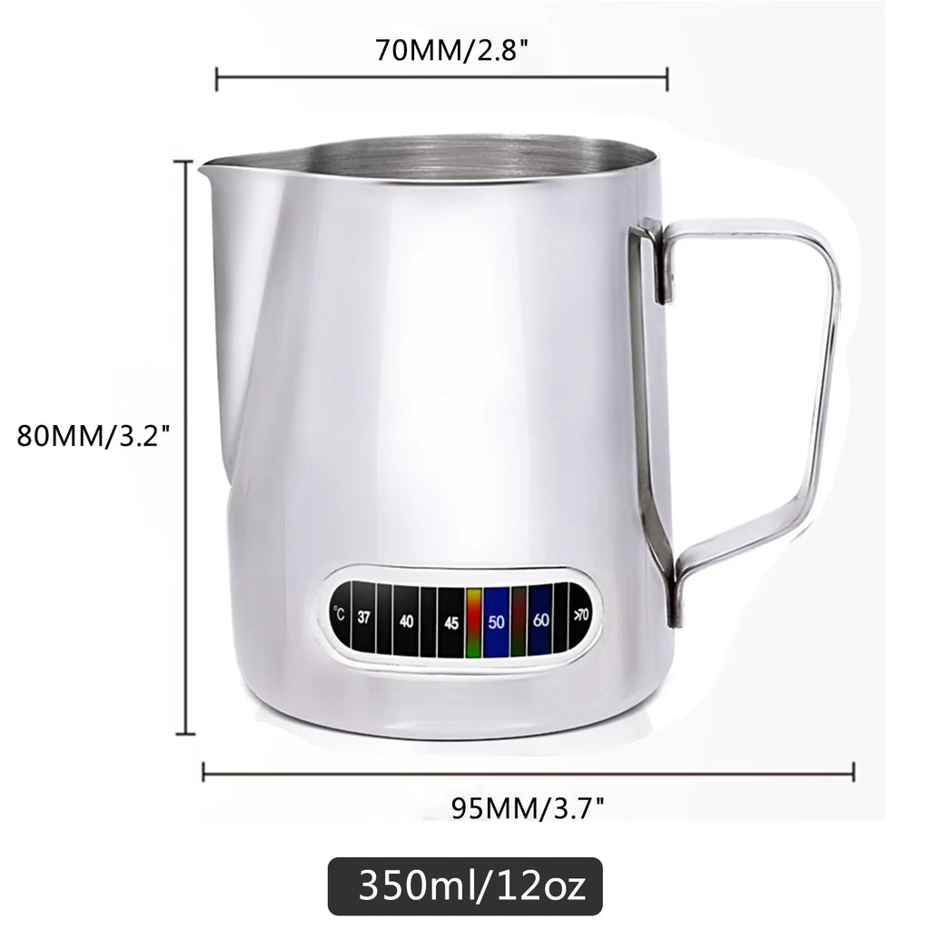 Milk Frothing Pitcher 350 ml, Stainless Steel Latte Art Jug – image 6