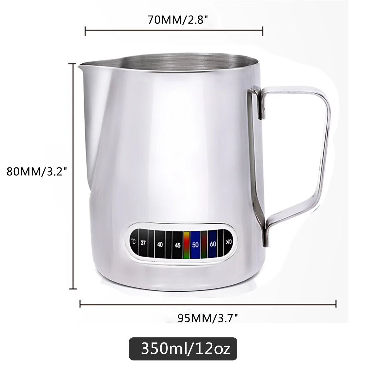 Milk Frothing Pitcher 350 ml, Stainless Steel Latte Art Jug – image 6