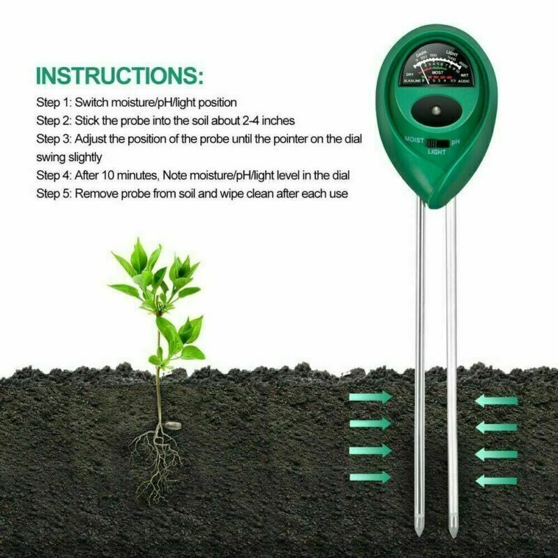 Soil Moisture Meter 3-in-1 - pH, Moisture & Light Tester – image 5