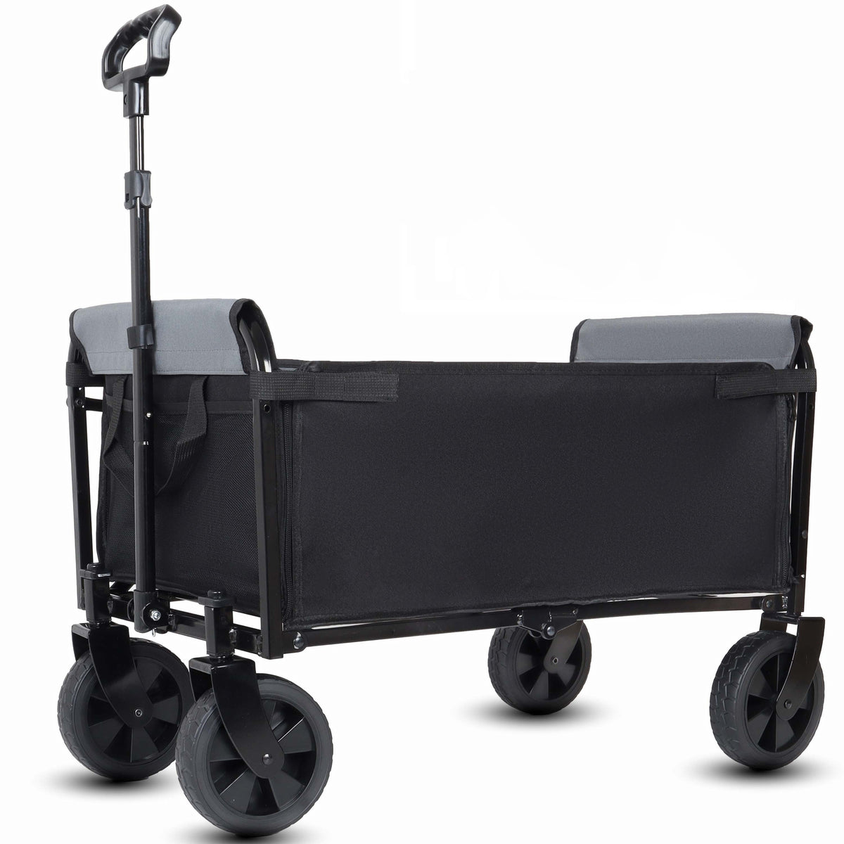 Collapsible Wagon with Wheels, 3-in-1 Folding Utility Cart, 220 lb