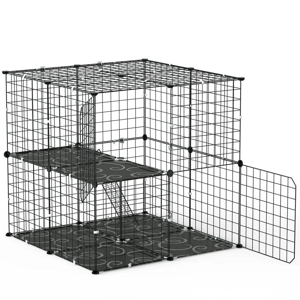 Cat Cage, 2-Tier Playpen with Ladder and 2 Doors, 28 in – image 8