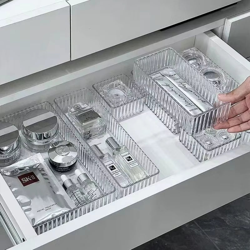 Clear Drawer Organizer Set - 6 or 8 Piece Modular Storage Trays – image 2