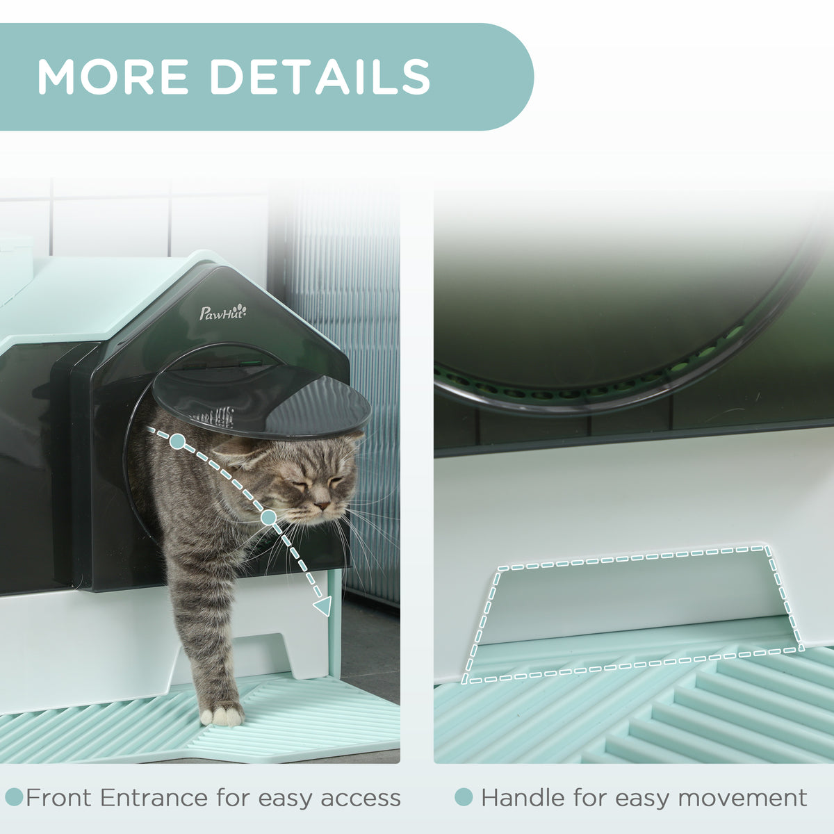 Hooded Cat Litter Box - Enclosed House Design with Drawer and Mat – image 7