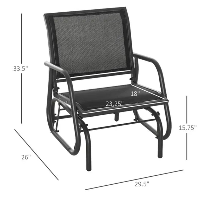 Outdoor Mesh Glider Chair With Curved Armrests – image 4
