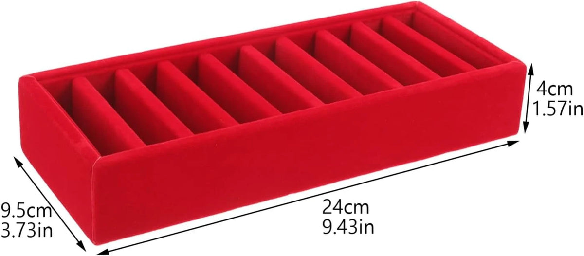 Ribbon Storage Box, Red Craft Organizer with Compartments – image 2