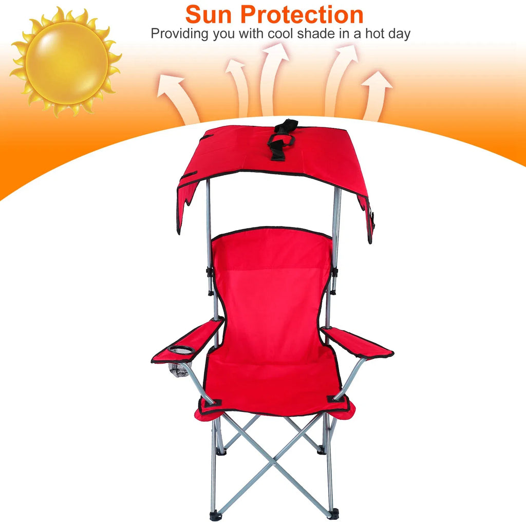Folding Canopy Lawn Chair with Cup Holder, 330 lb Capacity – image 6