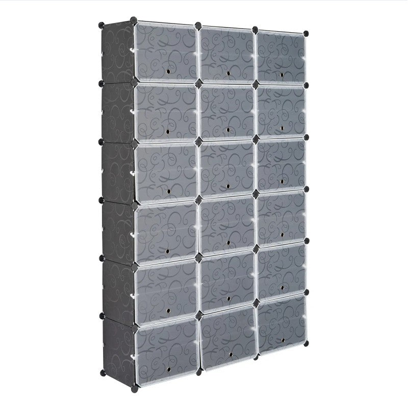 Shoe Rack Cabinet, 36-Cube 72-Pair Modular Storage Organizer
