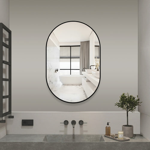 36 x 24 in Black Framed Bathroom Vanity Mirror, Vertical or Horizontal – image 2