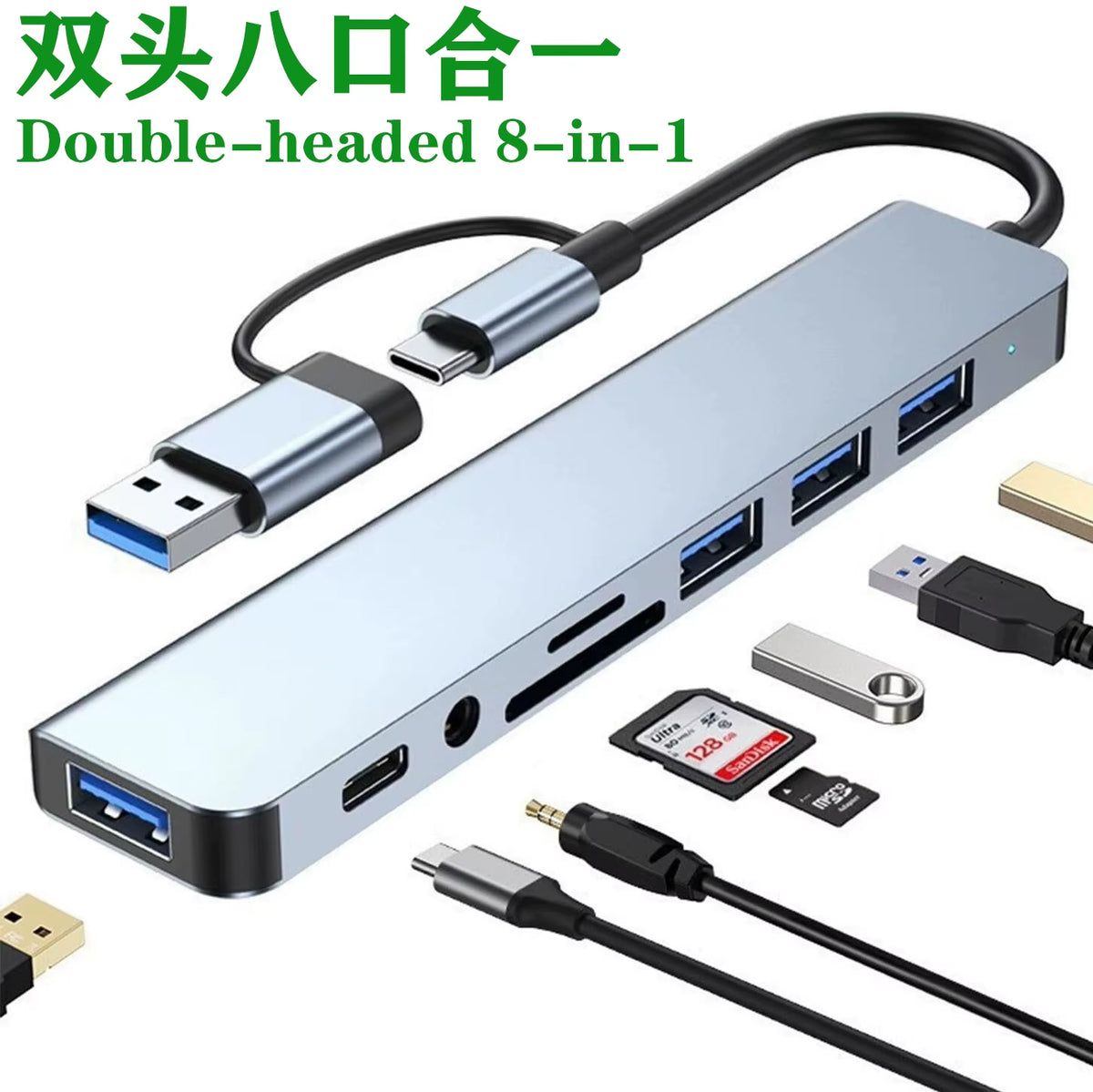 8-in-1 USB-C Hub with 4K HDMI, USB 3.0 and SD Card Reader – image 2