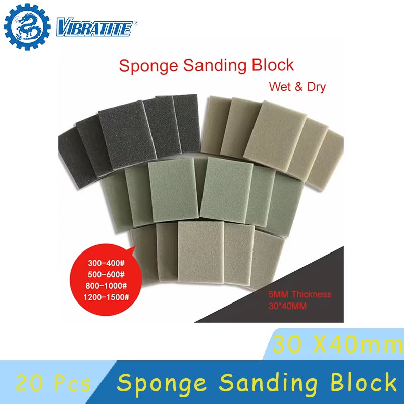 Sanding Sponge Blocks 20 Pcs – Assorted 300–1500 Grit