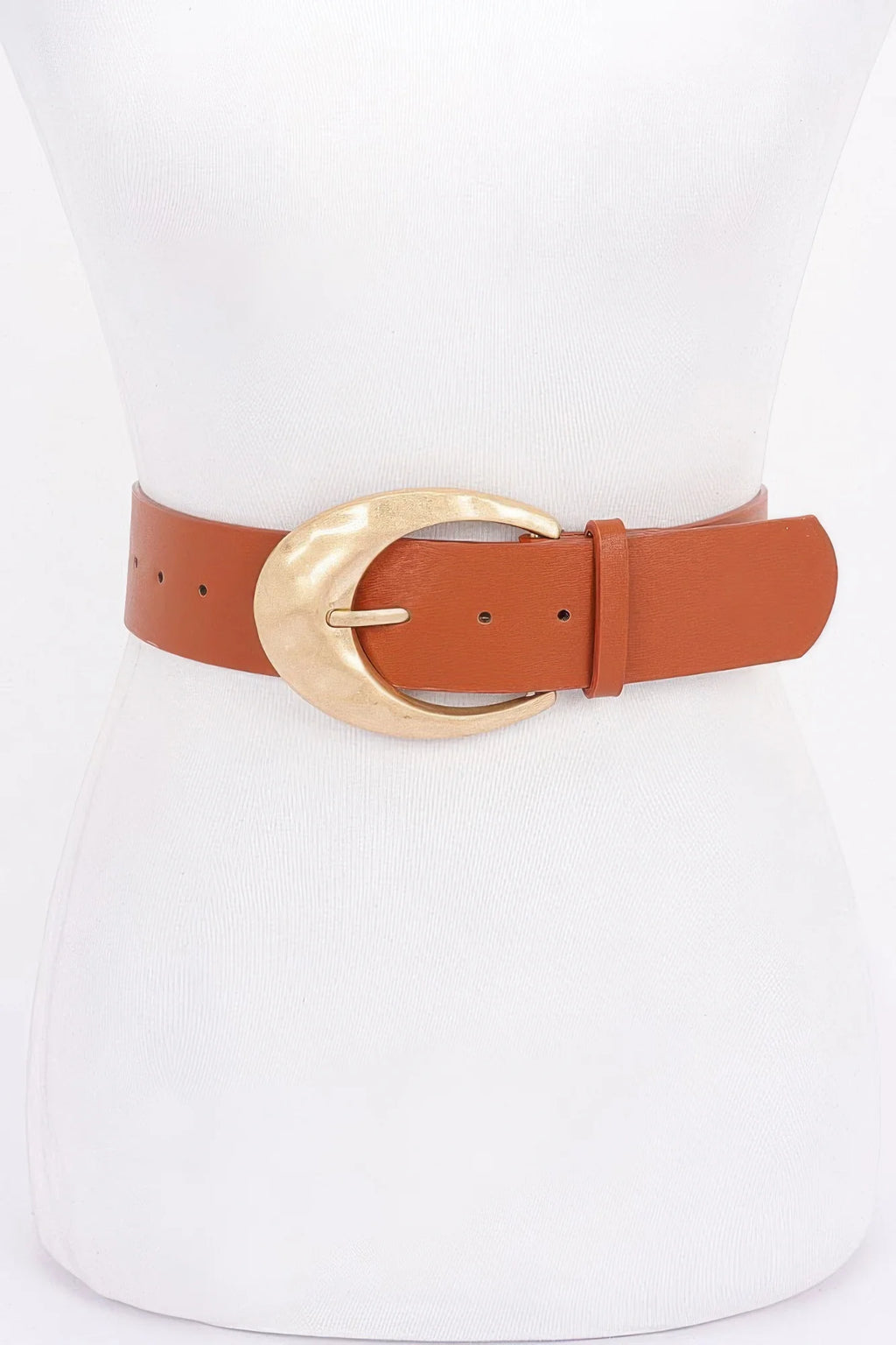 Wide Faux Leather Belt with Metal Buckle, 2 in x 39.5 in – image 7