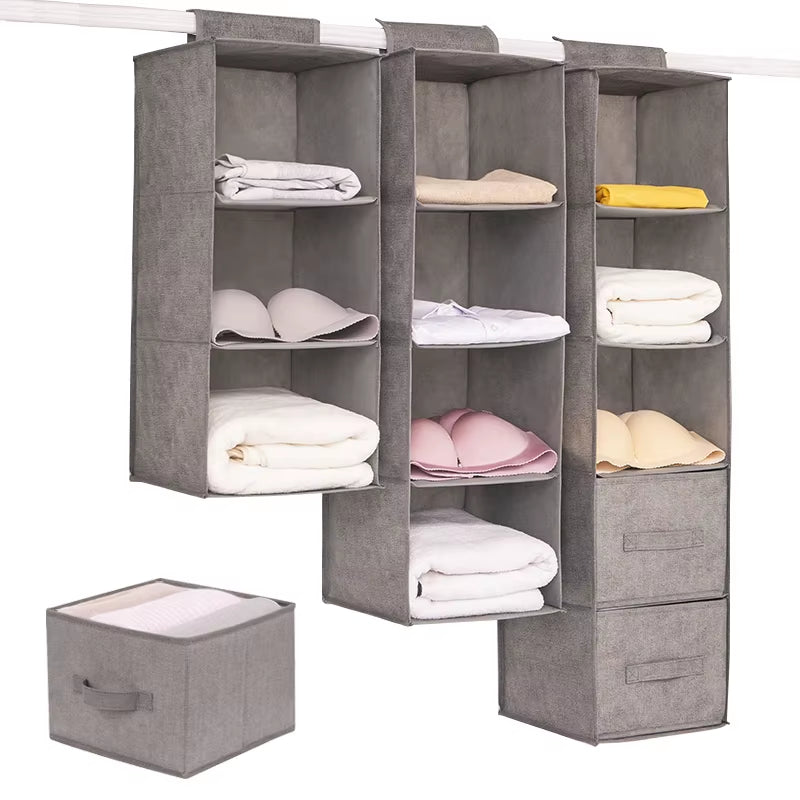 Hanging Wardrobe Organizer with Drawer Storage