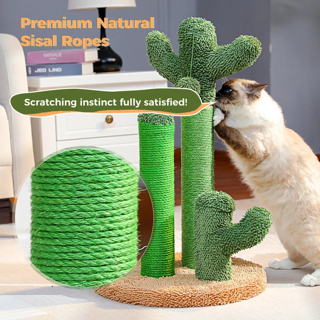 Cactus Cat Scratching Post – 3 Poles with Dangling Ball – image 9