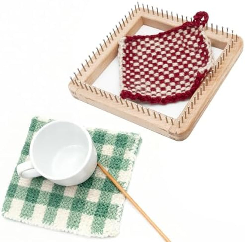 Wooden Knitting Loom Board, 30 x 30 cm DIY Weaving Frame