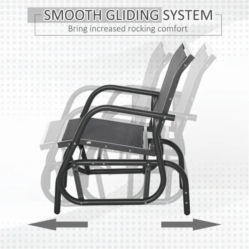 Outdoor Mesh Glider Chair With Curved Armrests – image 5