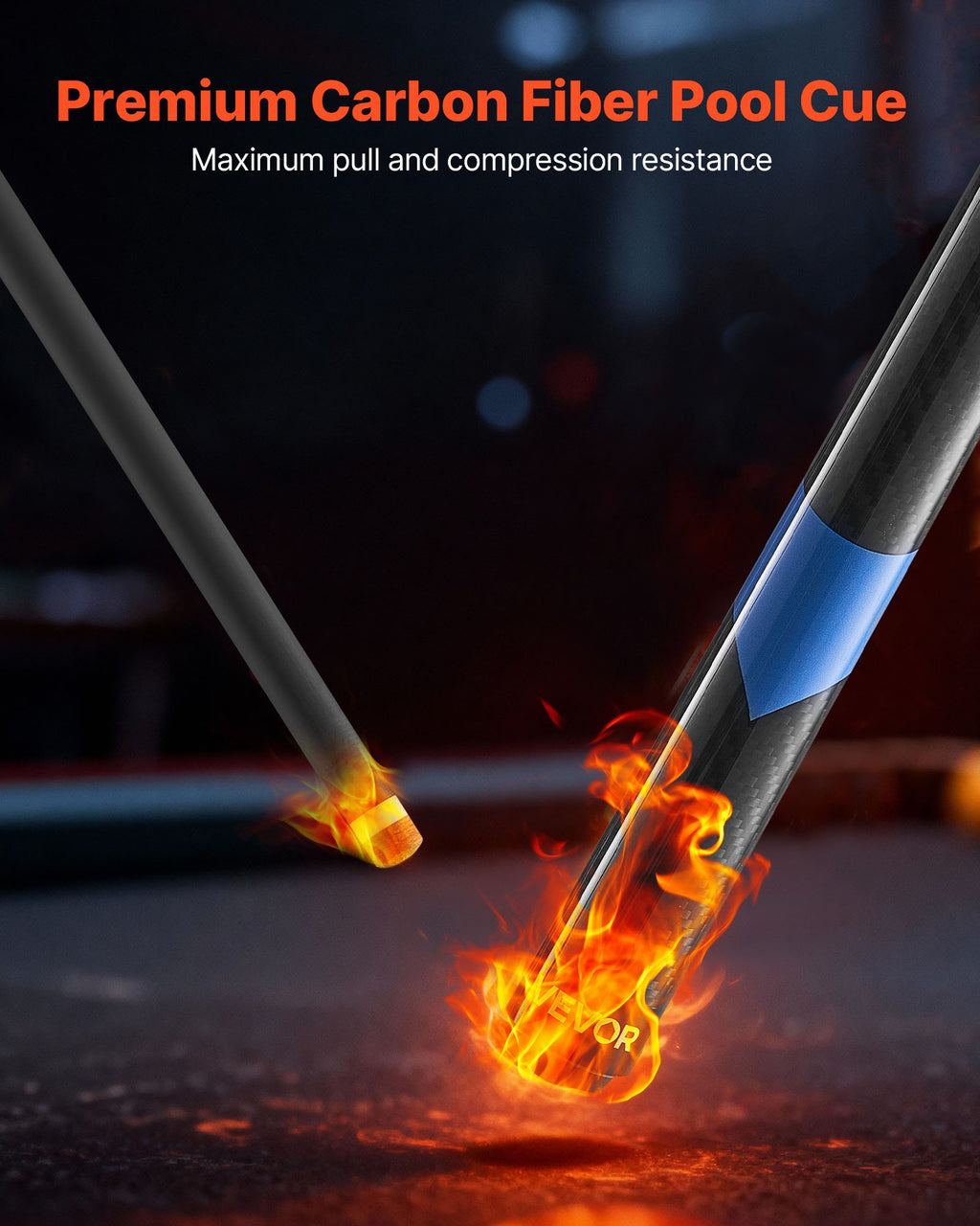 58 Inch Carbon Fiber Pool Cue Stick 19 Oz With Maple Butt – image 2