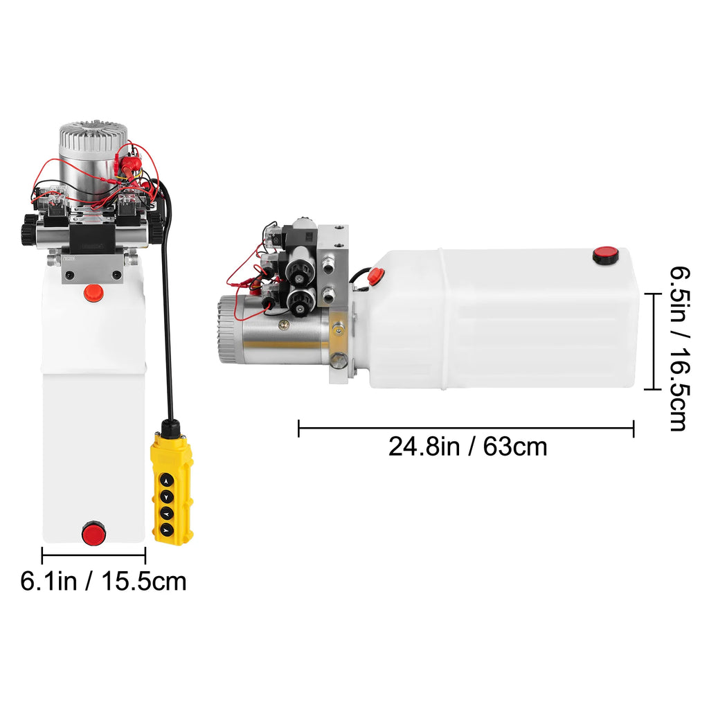 Dump Trailer Hydraulic Pump 12V – Double Acting Power Unit, 8 Qt – image 8