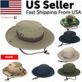 Work Sun Hat Camo Boonie - Wide Brim Outdoor Hat with Chin Strap
