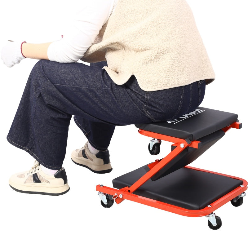 2-in-1 Mechanic Creeper and Seat, 36 in Z-Crawler, 300 lb, Red – image 14