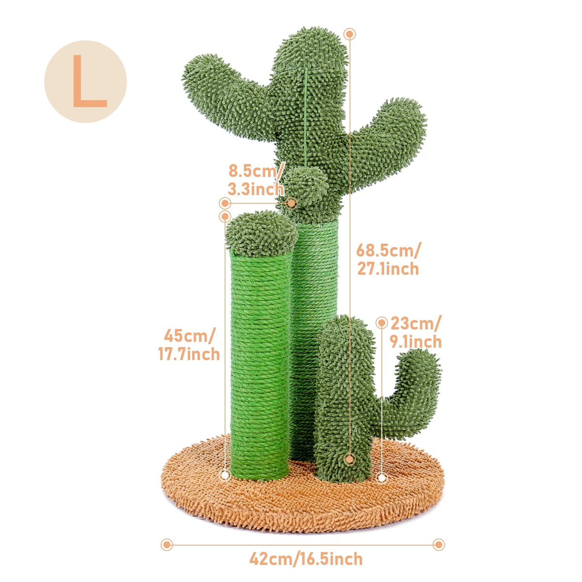 Cactus Cat Scratching Post – 3 Poles with Dangling Ball – image 4