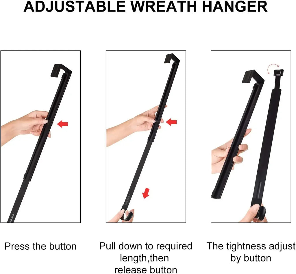 Wreath Hanger for Front Door - Adjustable Over-Door Metal Hook – image 5