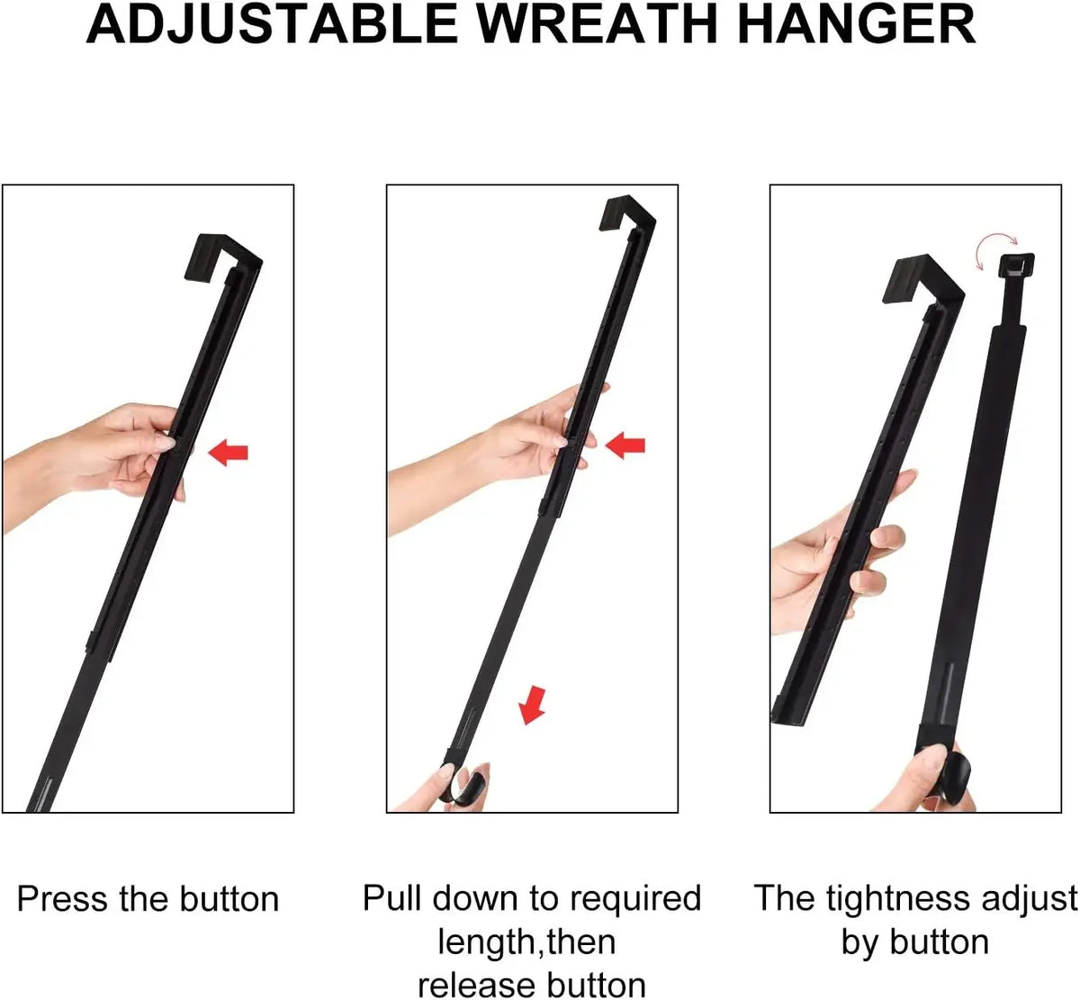 Wreath Hanger for Front Door - Adjustable Over-Door Metal Hook – image 5