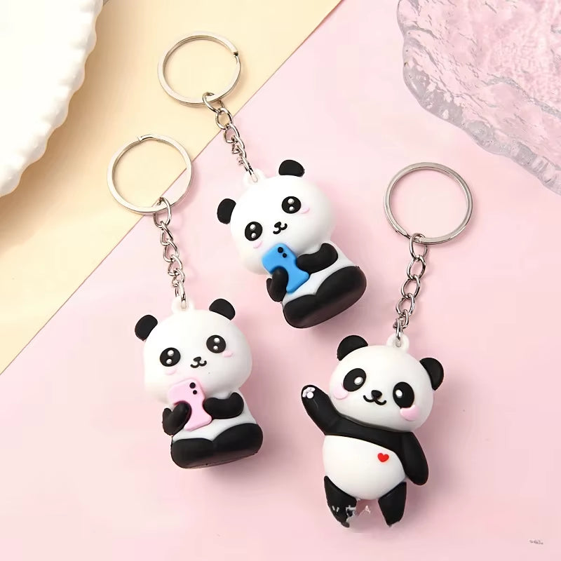 Cute Cartoon Panda Couple Keychain – image 6