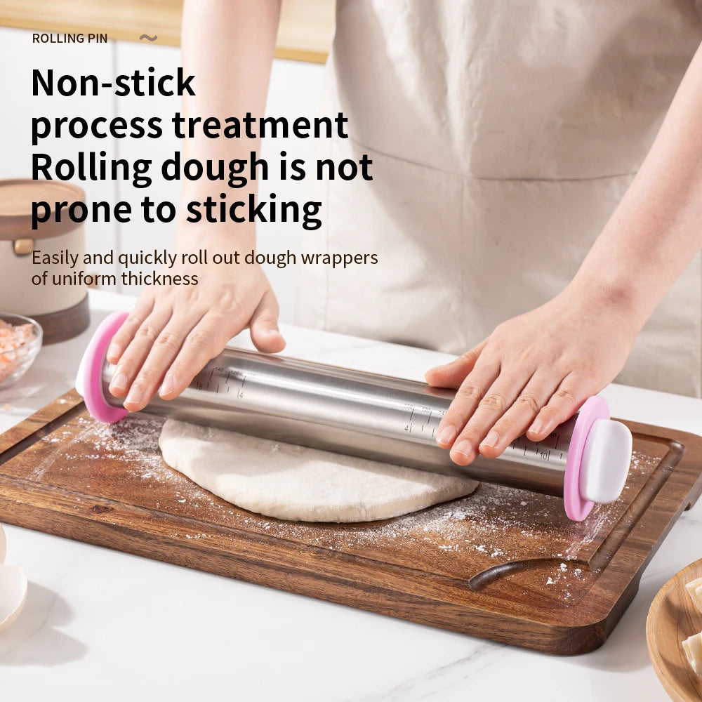 Adjustable Stainless Steel Rolling Pin – 4 Thickness Rings – image 5