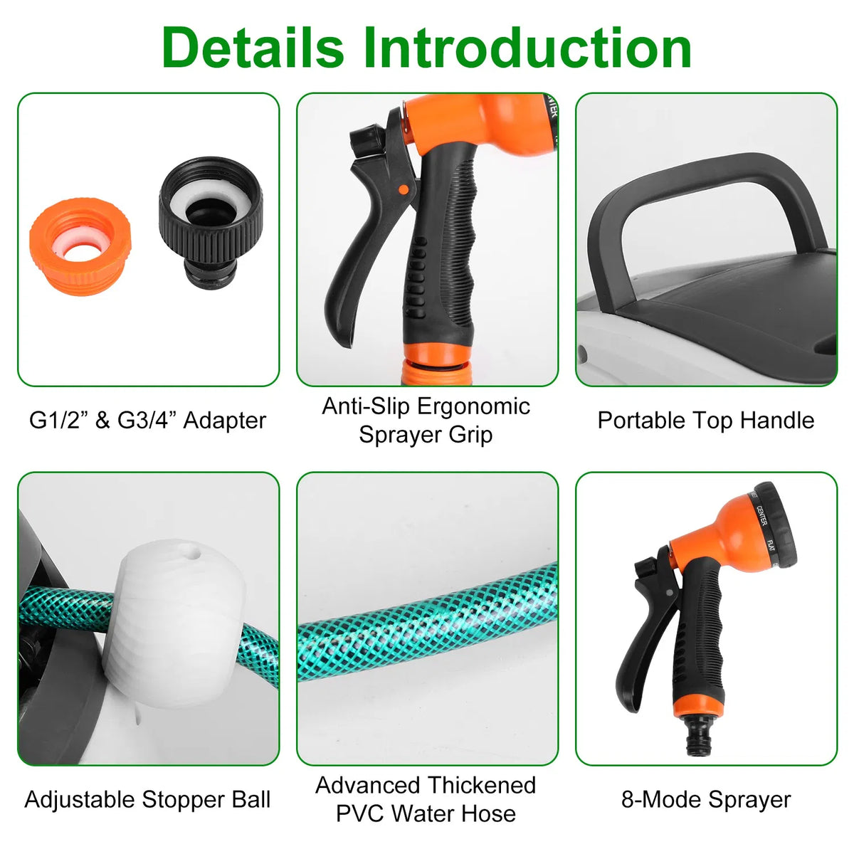 Wall Mount Retractable Garden Hose Reel 98 Ft with Sprayer
