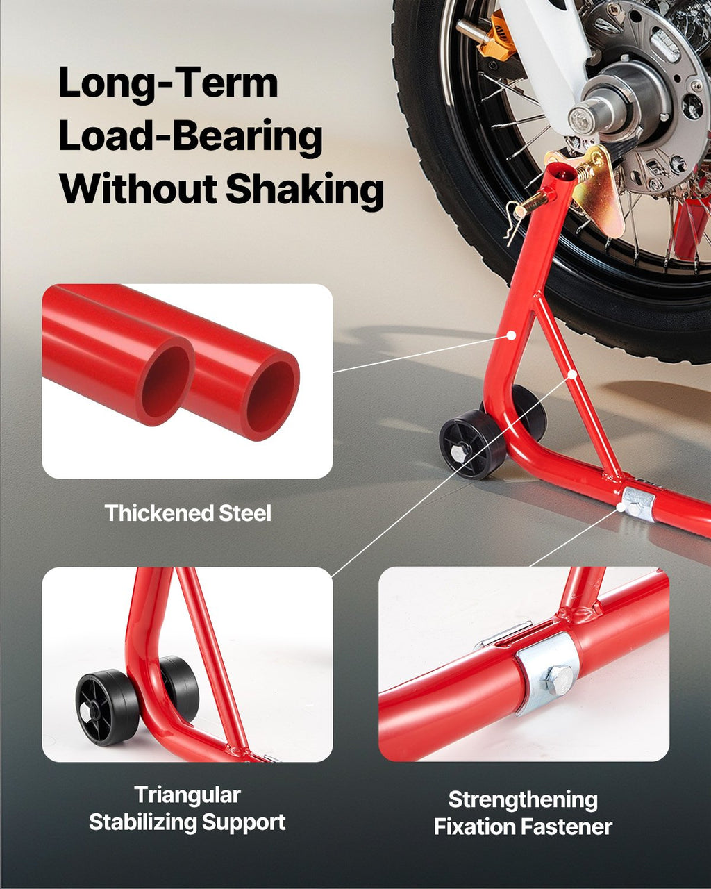 Motorcycle Front and Rear Paddock Stand Set, 850 lb Capacity – image 5
