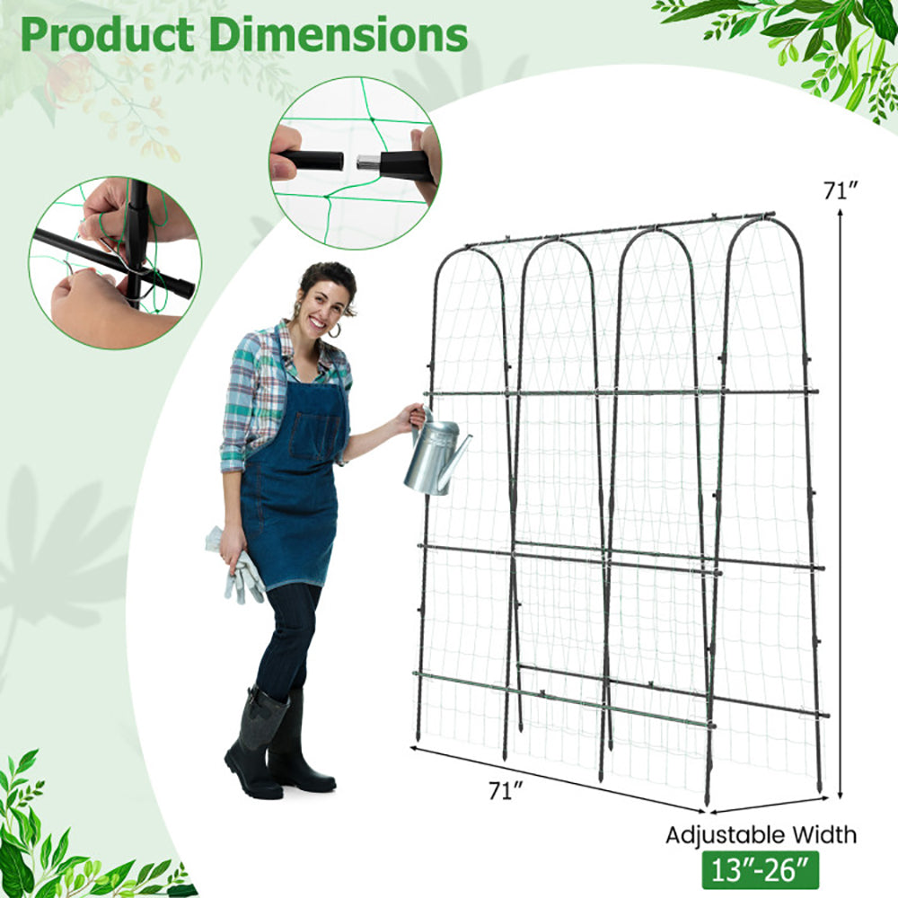 U-Shaped Arched Garden Trellis 71 x 71 in for Climbing Plants – image 1