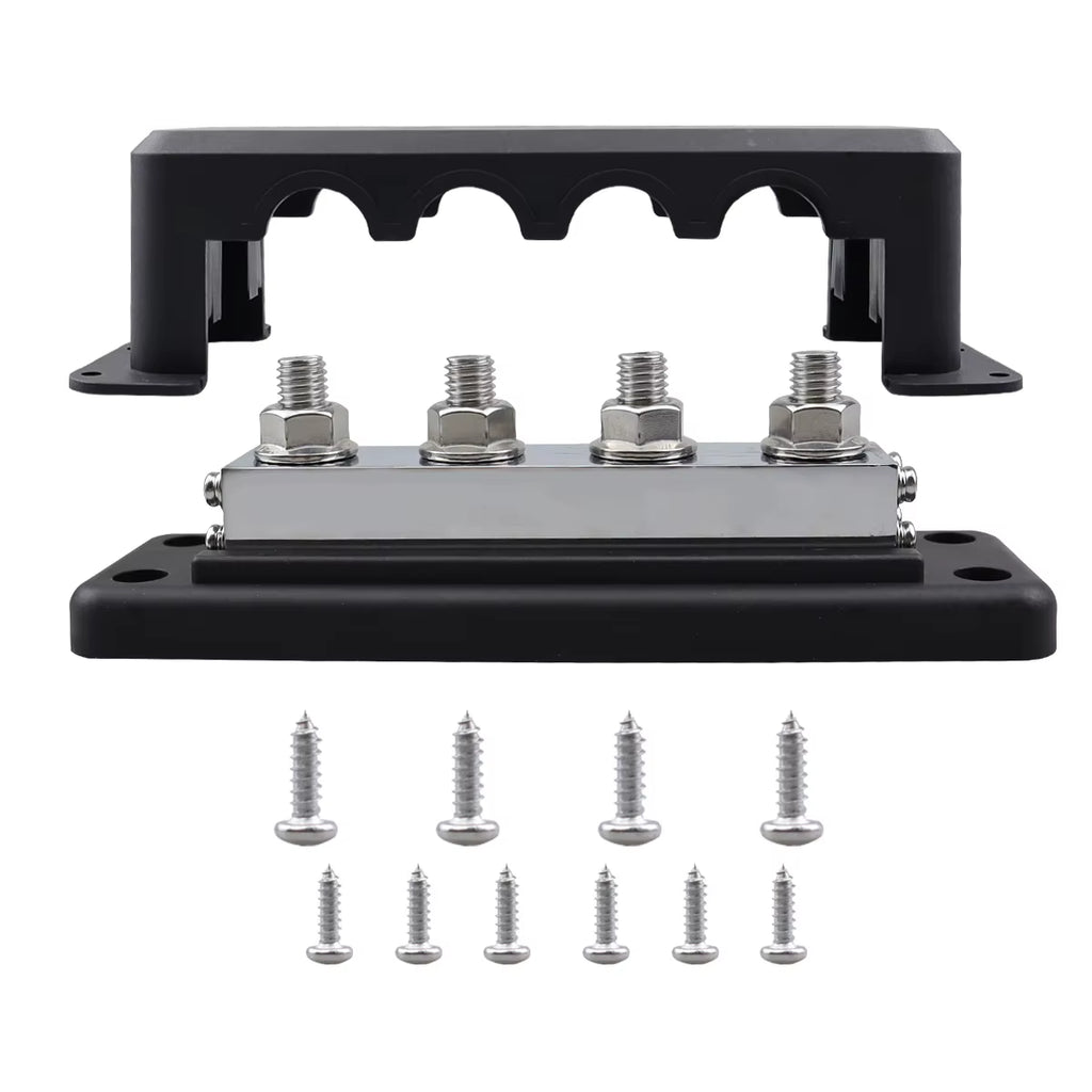 600A Power Distribution Bus Bar, 4 Stud 3/8 in with Cover for Boat and RV – image 8