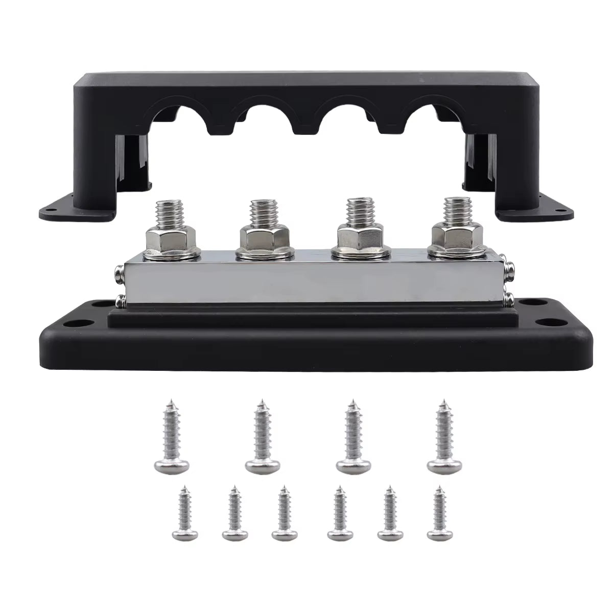 600A Power Distribution Bus Bar, 4 Stud 3/8 in with Cover for Boat and RV – image 8