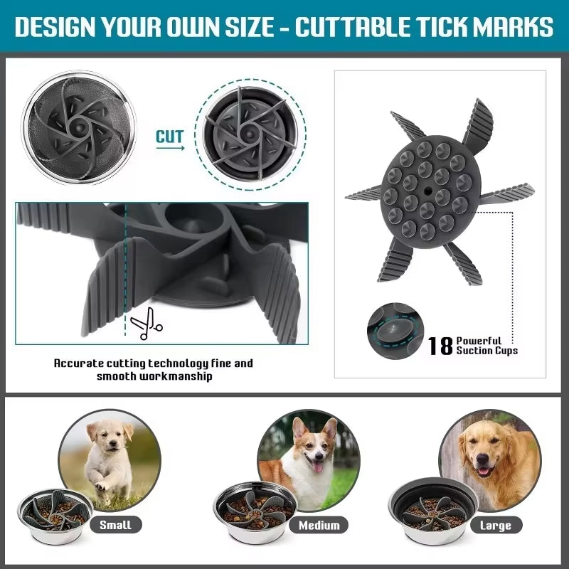 Slow Feeder Bowl Insert - Silicone Suction Cup Maze for Dog Bowls – image 4