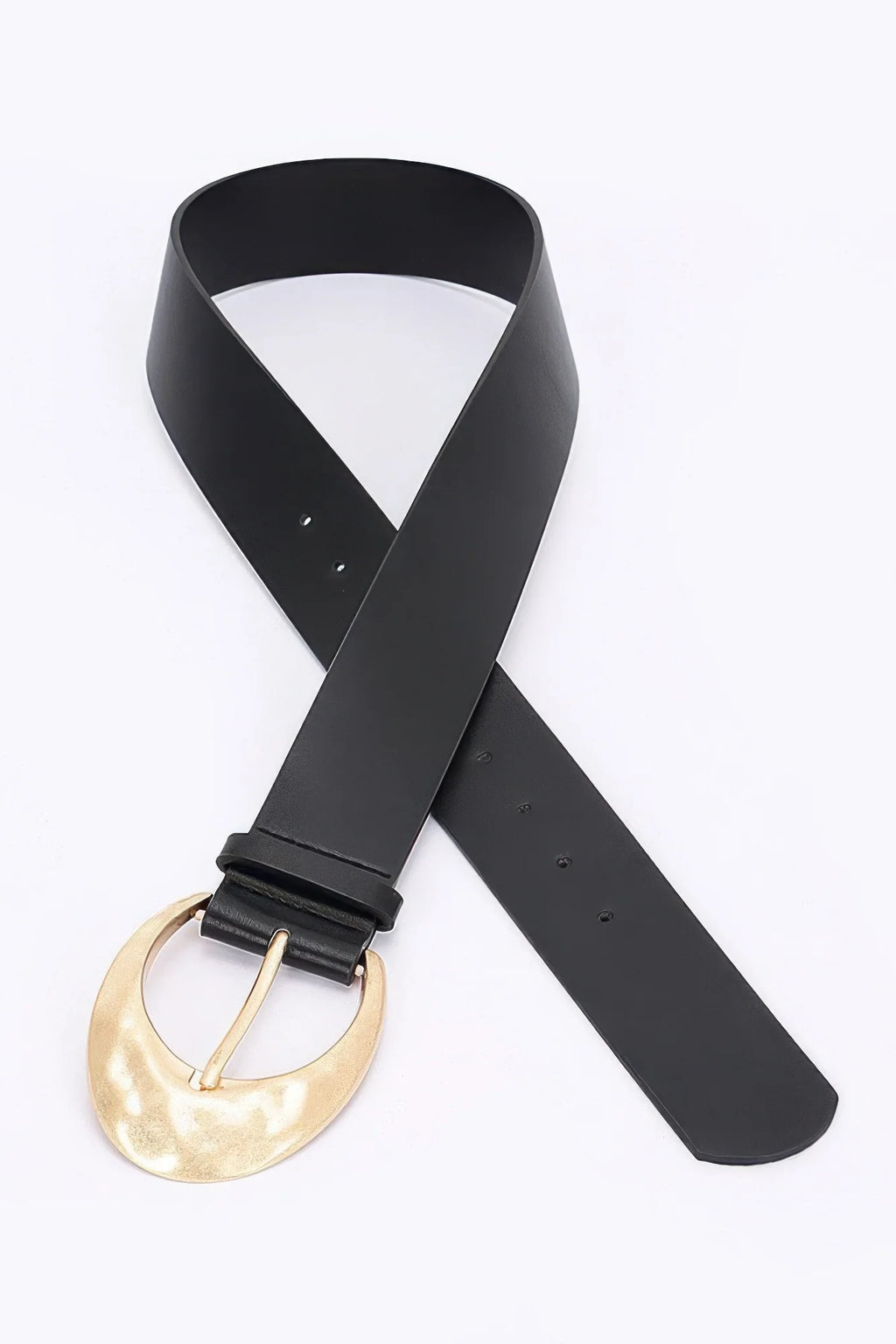 Wide Faux Leather Belt with Metal Buckle, 2 in x 39.5 in – image 3